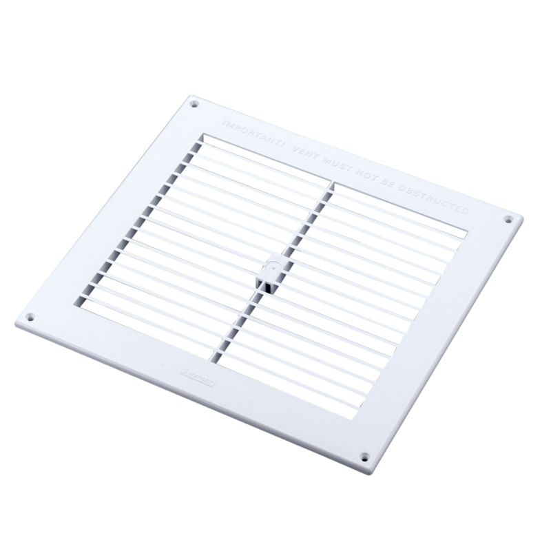 Marley Interior Louvred Gas Ventilator M232g White (w) 225mm X (h) 225mm