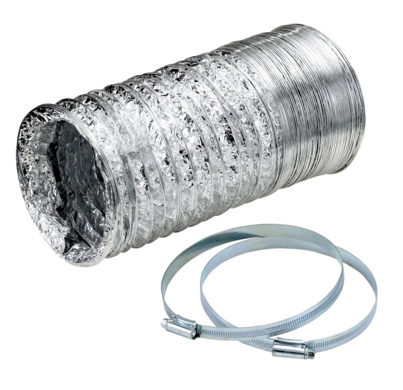 Marley 125mm x 1M Circular Flexible Aluminium Hose M523A 3 Aluminium Dia 125mm