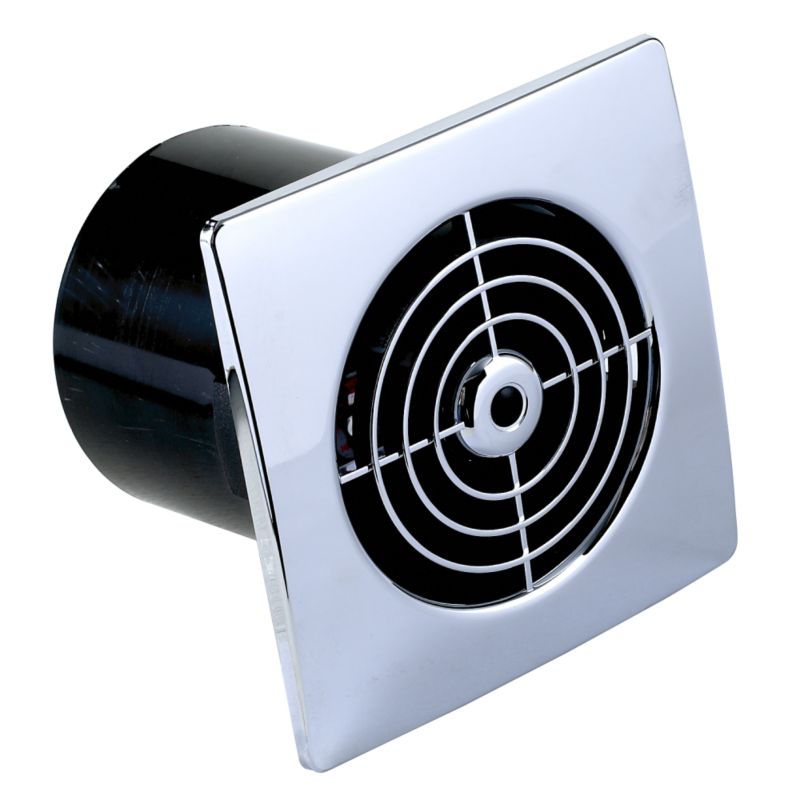 Marley Chrome Timer Fan Square Lps100tc Chrome Effect (dia) 100mm