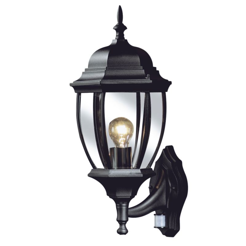 Unbranded Lanark 6 Sided Barrel Lantern PIR 43752 Black 100w