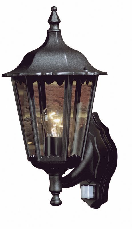 Waterville 6 Sided Lantern PIR 43756 Black 100w