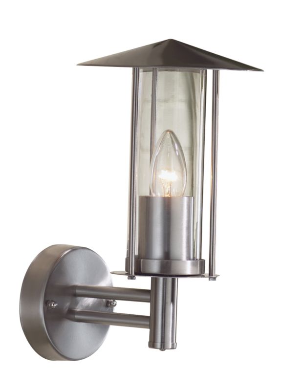 Wall Lantern Stainless Steel Effect 60w