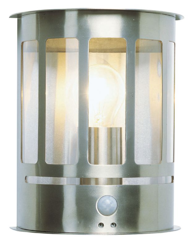 Unbranded Vibo Curved Face Half Wall Lantern PIR 43768 Stainless Steel 60w