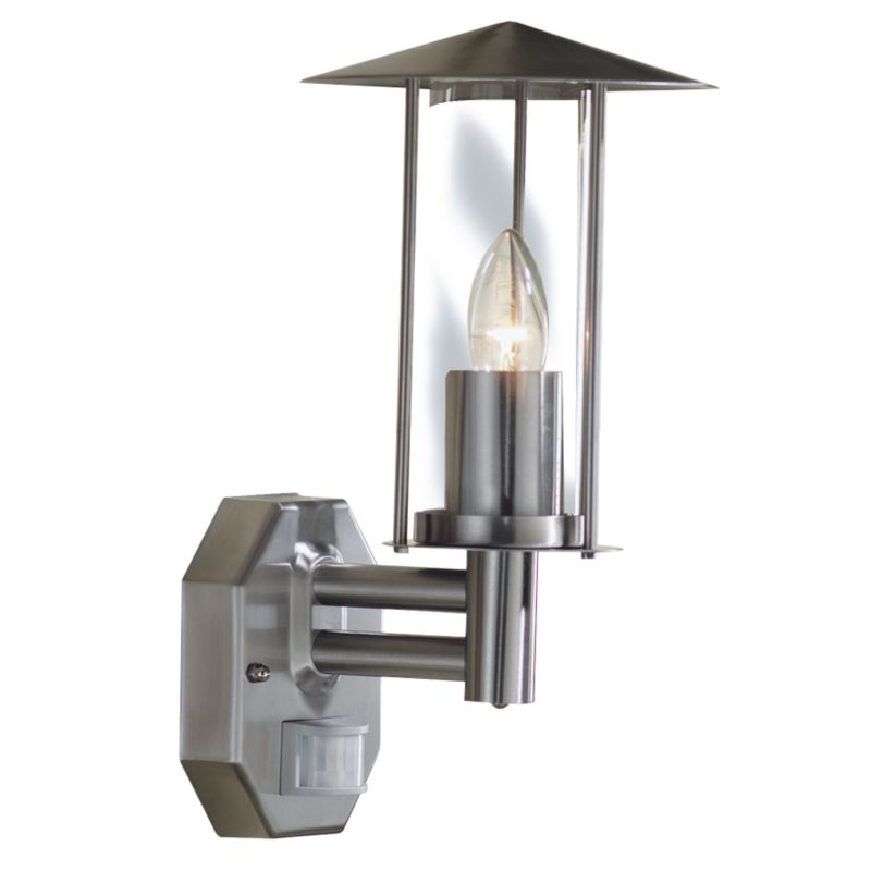 Wall Lantern PIR Stainless Steel 60w