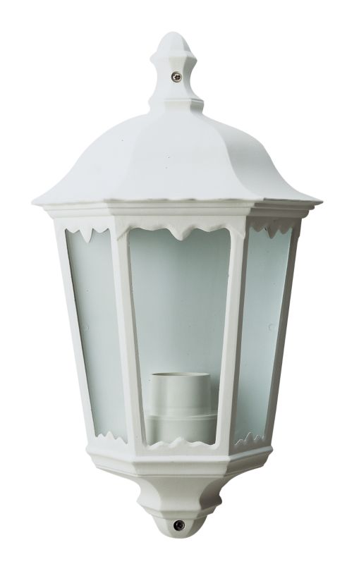 Ryedale Half Wall Lantern White 60w