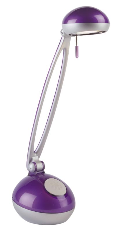 Batu Desk Lamp 51961 Lilac/Silver Effect 35w