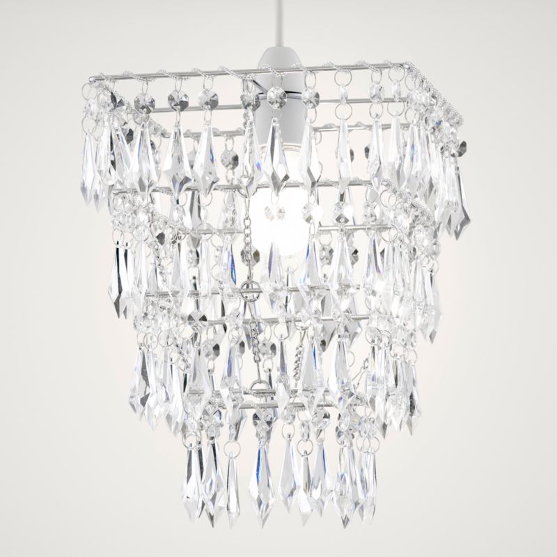 Savannah With Acrylic Drops Four Tier Hanging Pendant