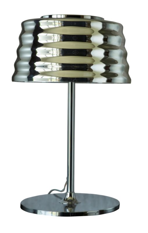 Geneva Table Lamp With Chrome Finish Glass Shade Effect