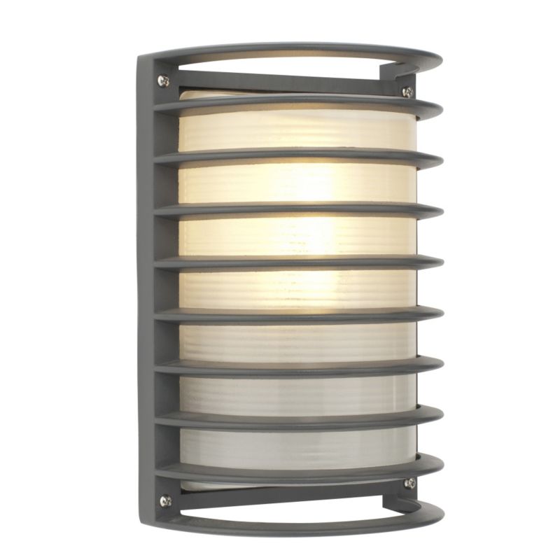 Vespan Wall Light Matt Charcoal Paint and Frosted Ribbed Glass 13w
