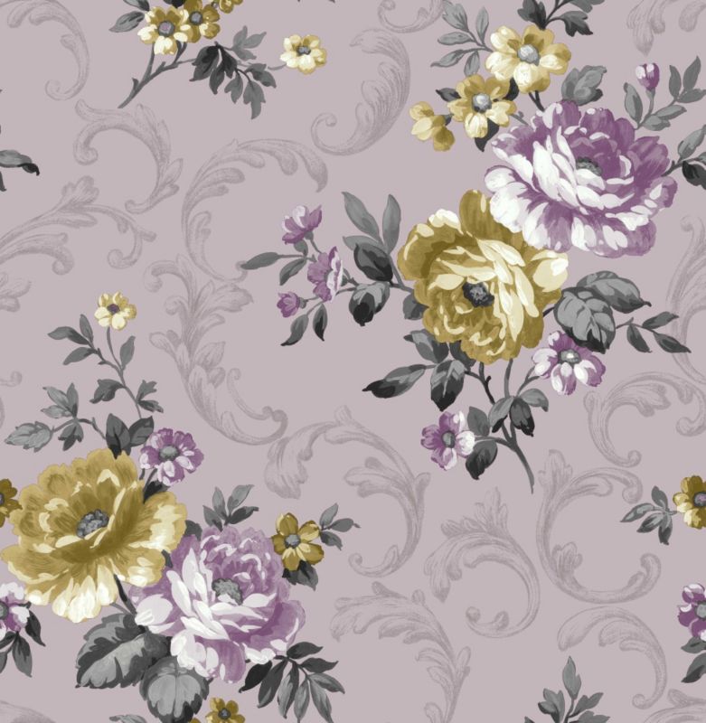 Tatiana Wallpaper Plum 1005m