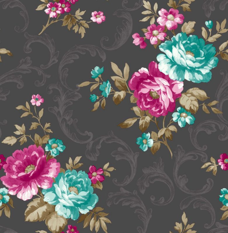 Tatiana Wallpaper Charcoal 1005m