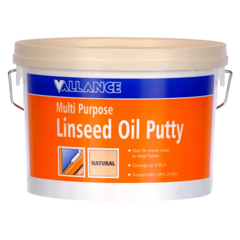 Vallance Multi Purpose Linseed Oil Putty V1044P Natural 2 Kg