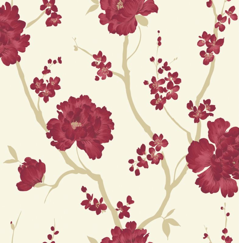 Laurence Llewelyn-Bowen Love Letter Wallcovering Red 10m