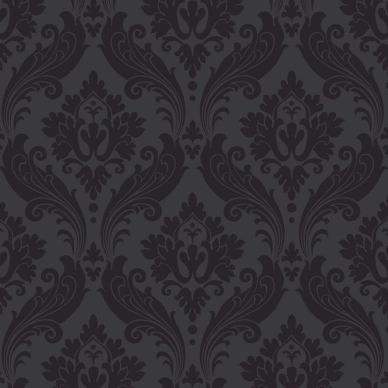 Kelly Hoppen Vintage Flock Wallcovering Black