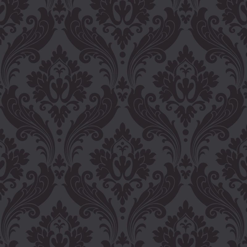 Kelly Hoppen Vintage Flock Wallcovering Black