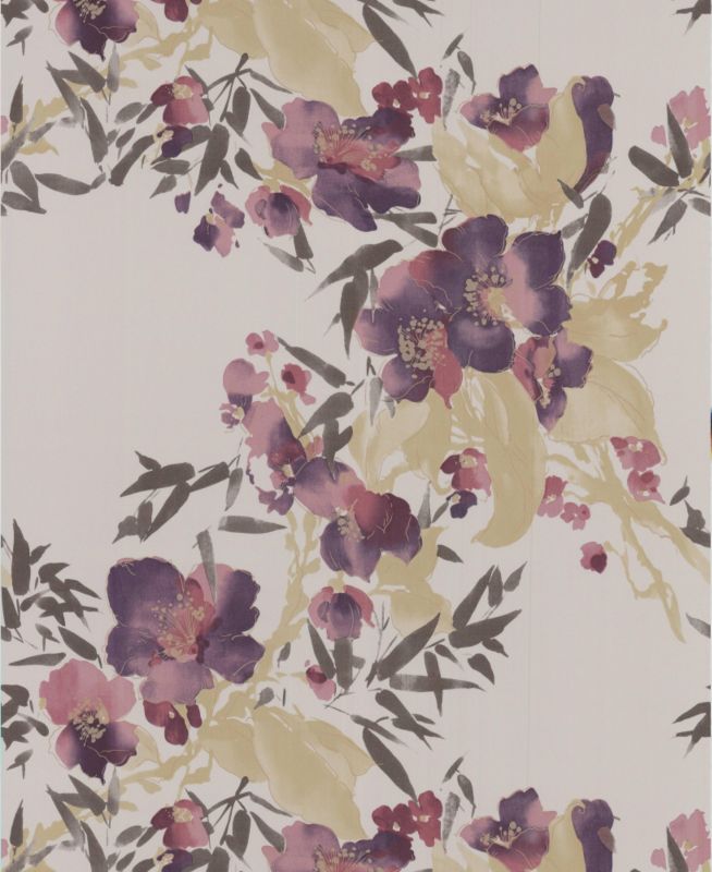 Premier Monsoon Meadow Wallcovering Purple 10m 30-265