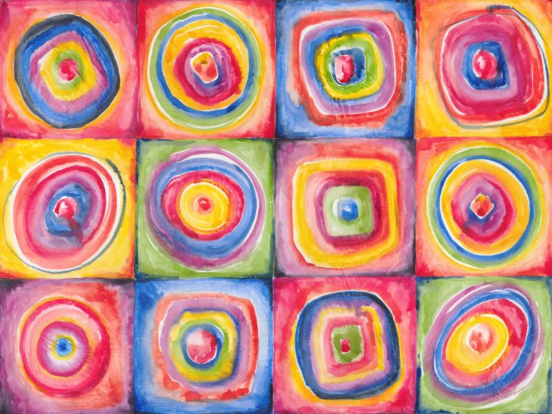 Colours By BandQ Printed Canvas 12 Circles W80 x L60cm