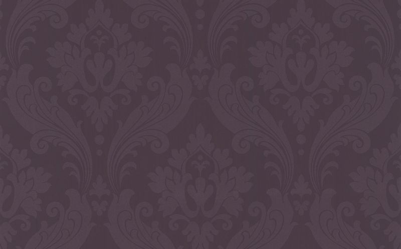 Kelly Hoppen Vintage Flock Wallcovering Grape 10M