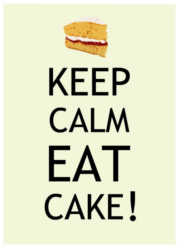 BampQ Keep Calm Eat Cake Printed Canvas