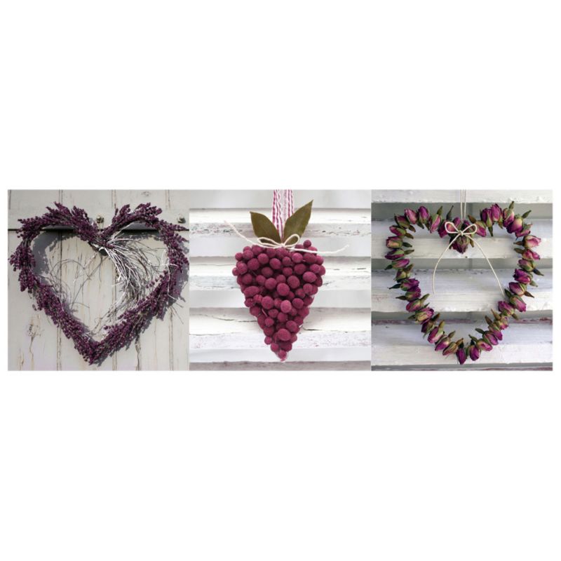 Box Art Hearts Canvas Set of 3 W20 x L60cm