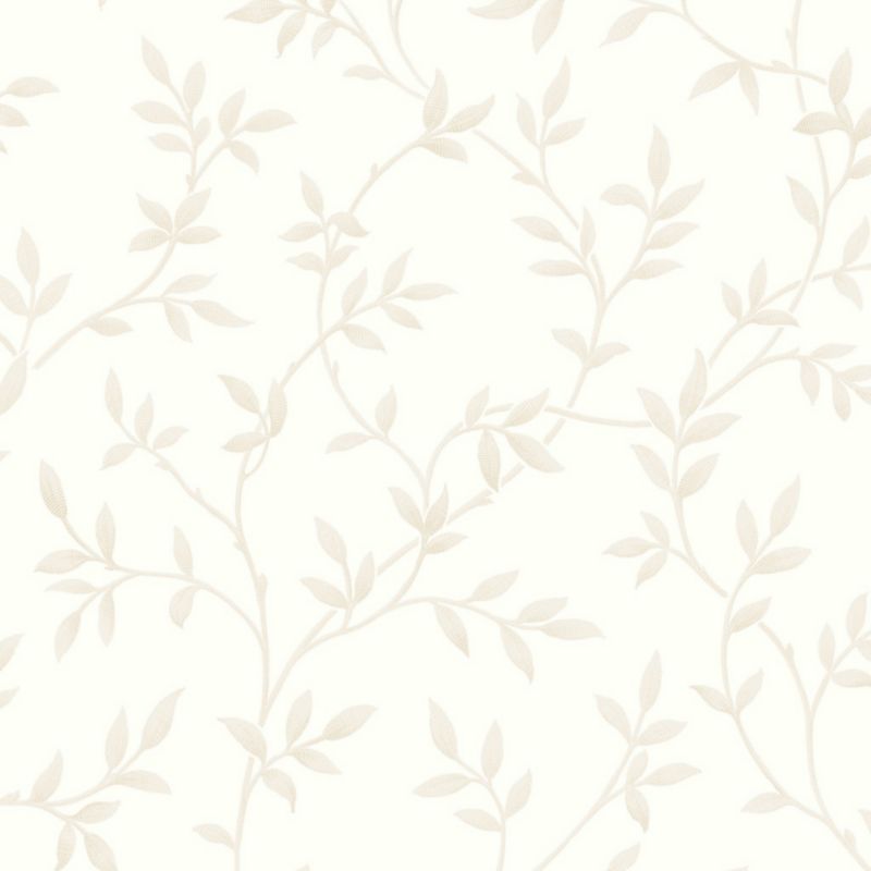 Textured Leaf Wallcovering Ivory
