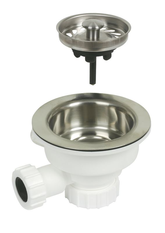 Strainer Waste with Overflow Brushed Stainless Steel