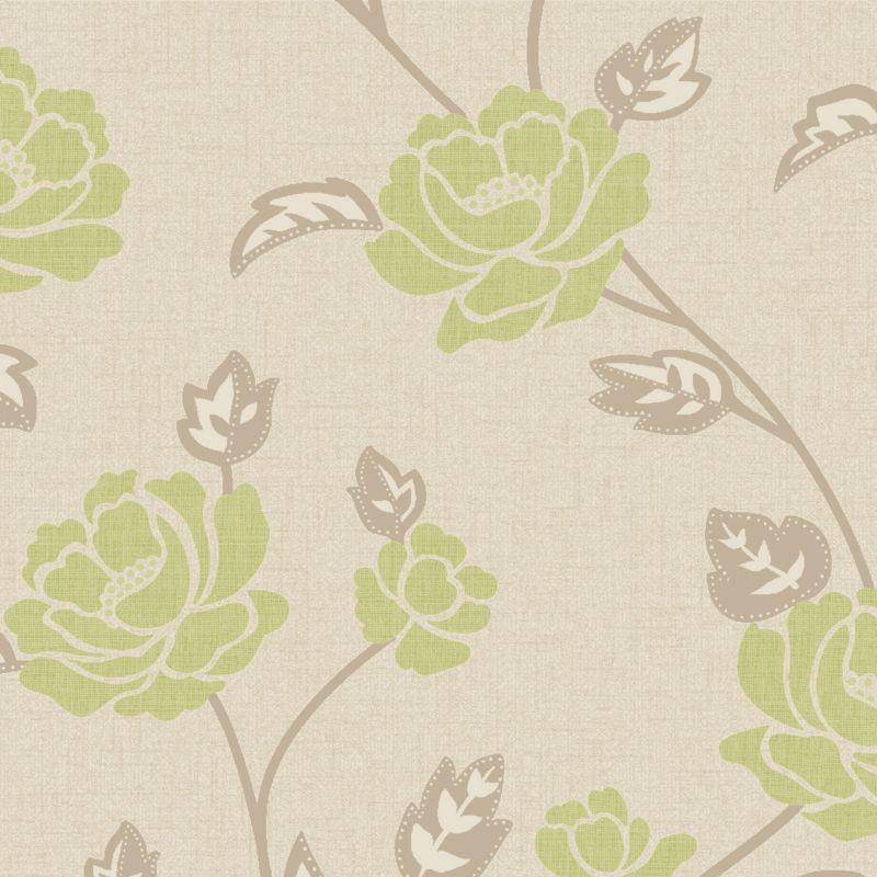 Super Fresco Colours Fleur Wallpaper Spring Green 10m