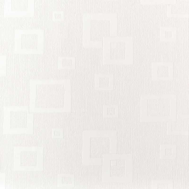 Paintable Wallpaper on Superfresco Floating Squares White Paintable Wallpaper  5011655190188