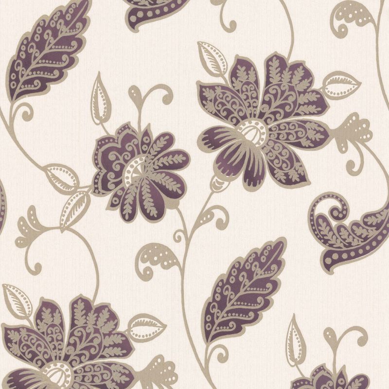 Premier Juliet Wallcovering Plum 10m