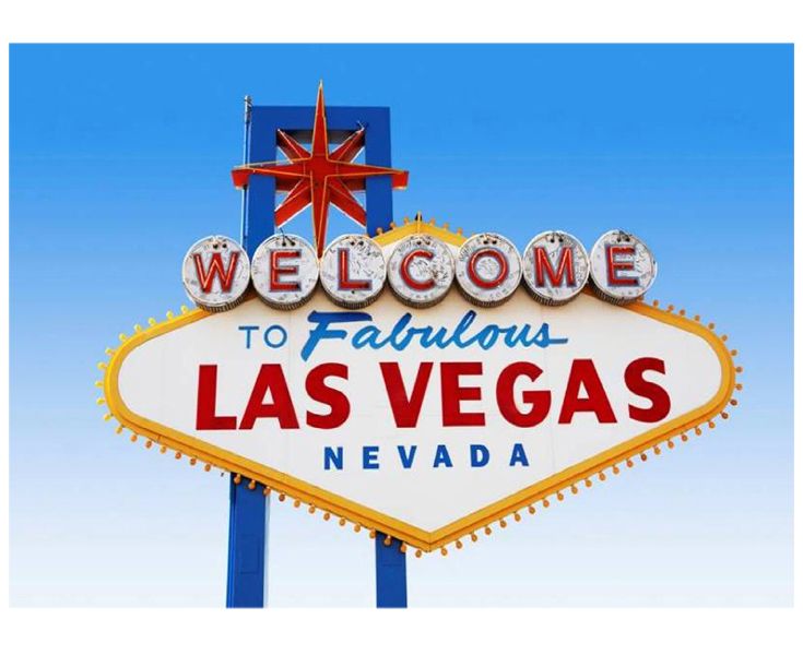 Welcome To Las Vegas Printed Canvas Multicoloured 60x40cm