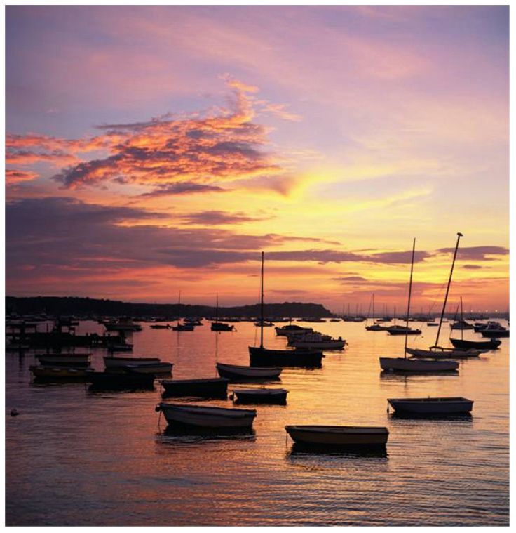 Printed Canvas Harbour At Sunset Multicoloured 60x60cm