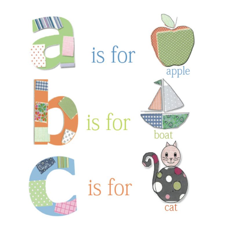 ABC Printed Canvas Multicoloured 40x50cm