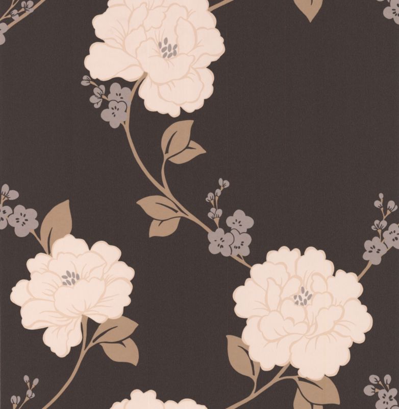 Laurence Llewelyn-Bowen LLB Shantung Wallcovering Chocolate/Gold effect