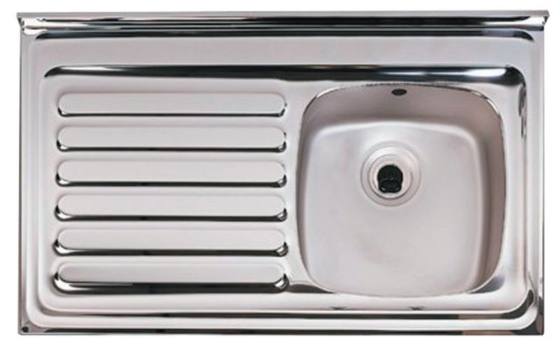 Utility Sit On 10 Bowl Left Hand Drainer Stainless Steel