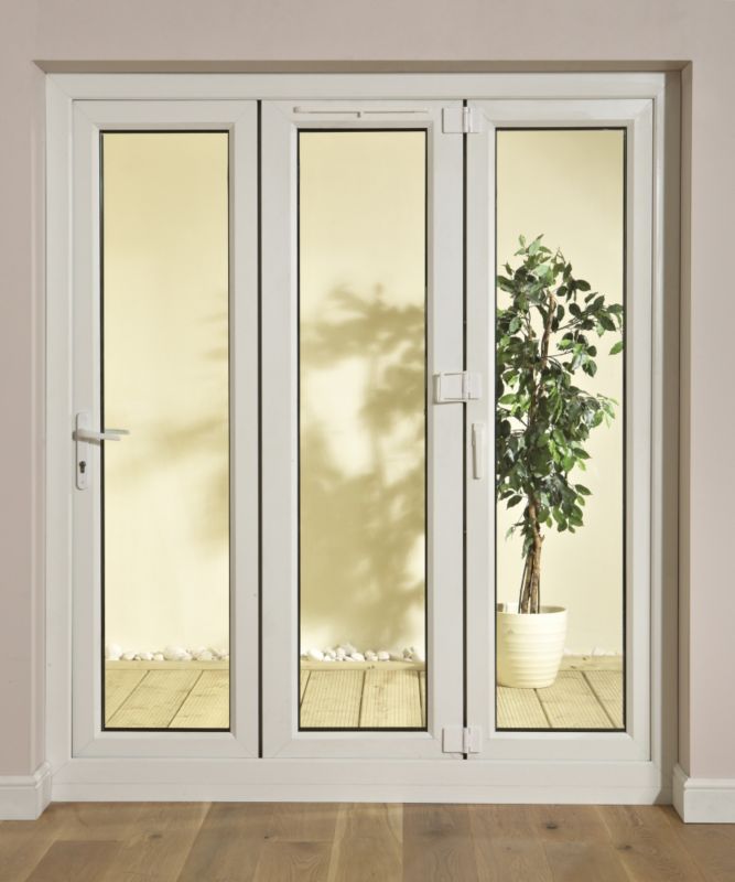 B&Q 8ft PVCU Tri Fold Left Hand Folding Exterior Door White 2030x2390mm