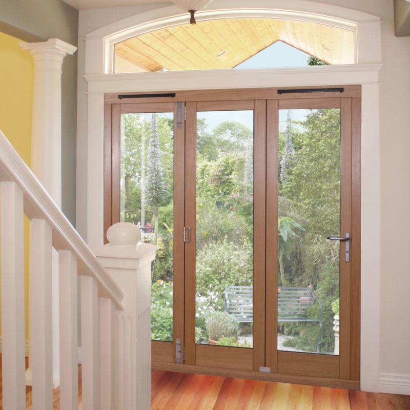 Alternative image for 6ft Freedom Trifold Door Left Hand White Oak Veneer (H)2090mm x (W)1789 x (D)820mm
