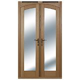 Save on this 5ft Arched French Door White Oak Veneer With Satin Chrome Hardware 2090x1490mm