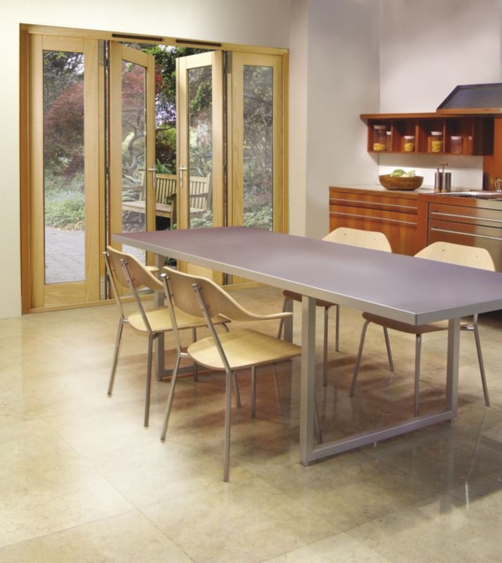 Save on this 8ft Folding French Door White Oak Veneer With Satin Chrome Hardware 2090x2390mm