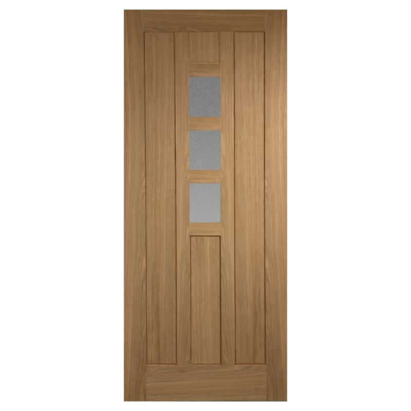 Medway 3 Lite Glazed Oak Veneer Exterior Door H1981 x W838 x D44mm
