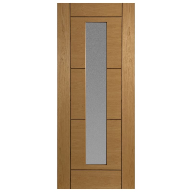 Ventford KskAsh and Walnut Inlay Veneer Prefinished Glazed Exterior Door H2032 x W813 x D44mm