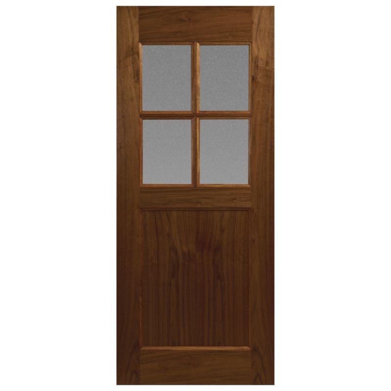 Blackton 4 Lite Glazed Walnut Veneer Prefinished Exterior Door H1981 x W838 x D44mm