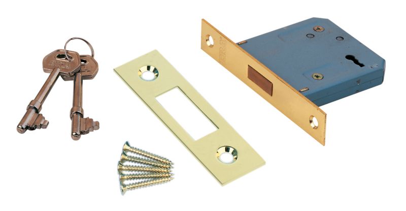ERA 3 Lever Mortice Lock Brass Effect