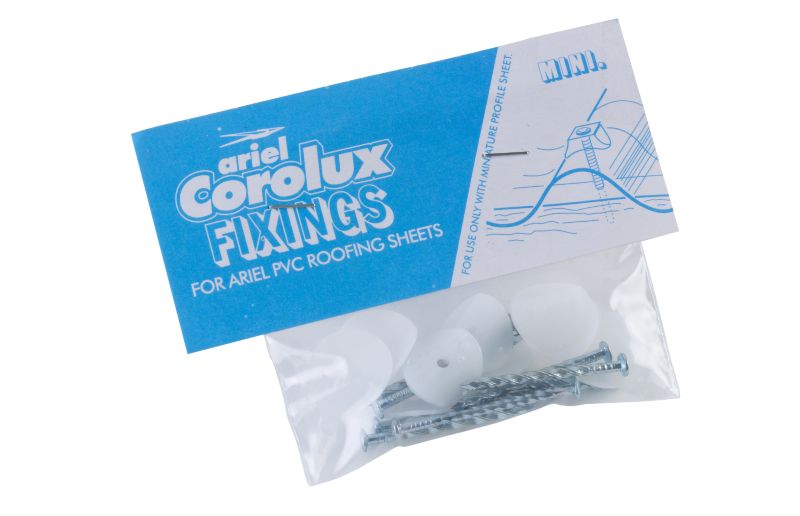 Ariel Corolux Miniature Fixings For Corolux Mini Profile PVC Sheet 34000 Clear