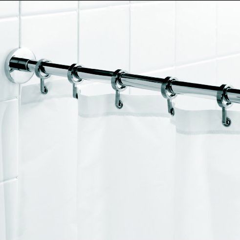 Croydex Round Section Rail and Rings Silver Effect