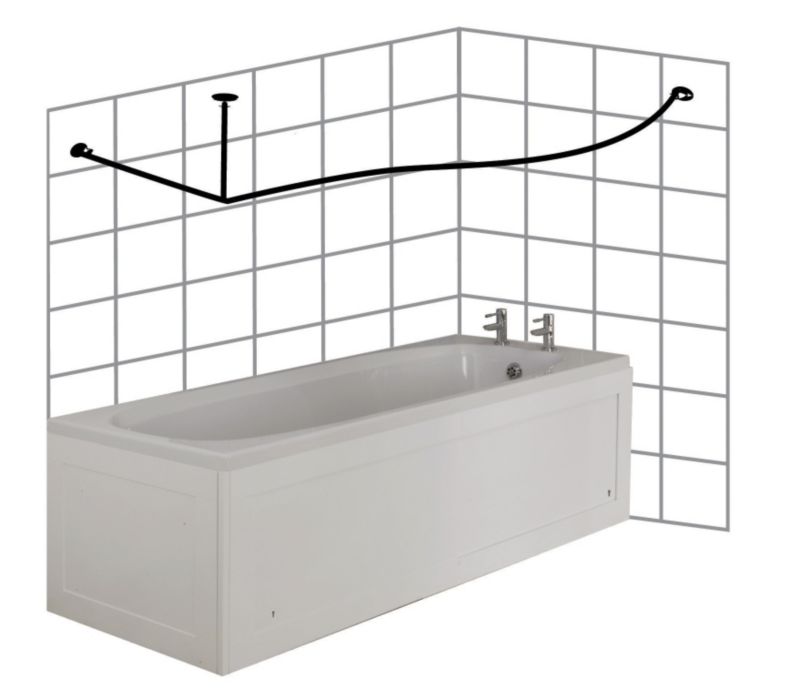 P Shape Stainless Steel Rod-Return to Wall and Ceiling Support