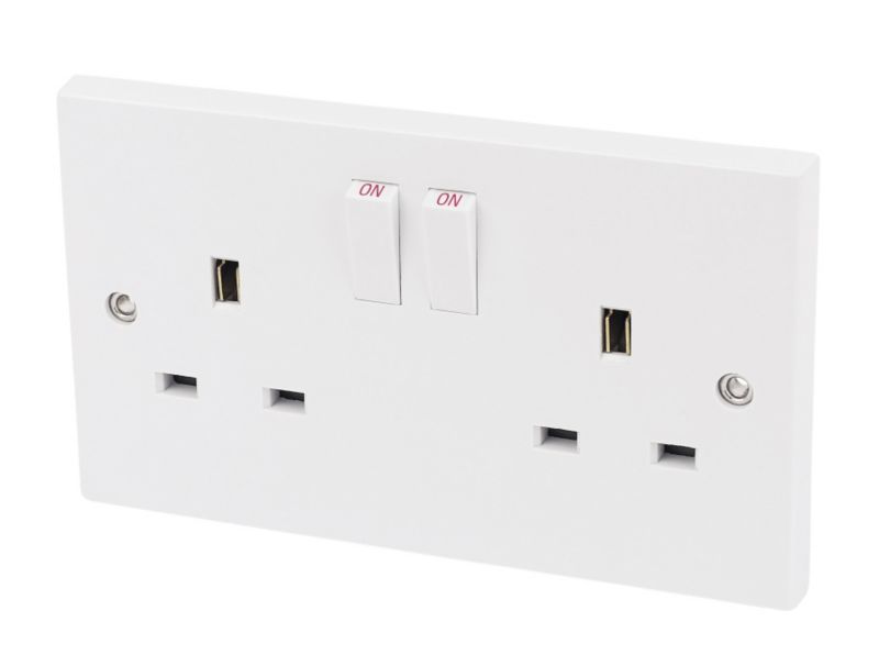 Marbo 13Amp 2 Gang Switched Socket
