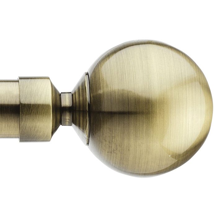 Unbranded Burnished Brass Effect Ball Curtain Pole Finials