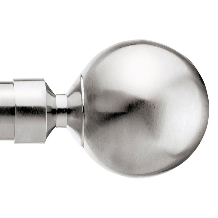 Unbranded Satin Nickel Effect Ball Curtain Pole Finials -