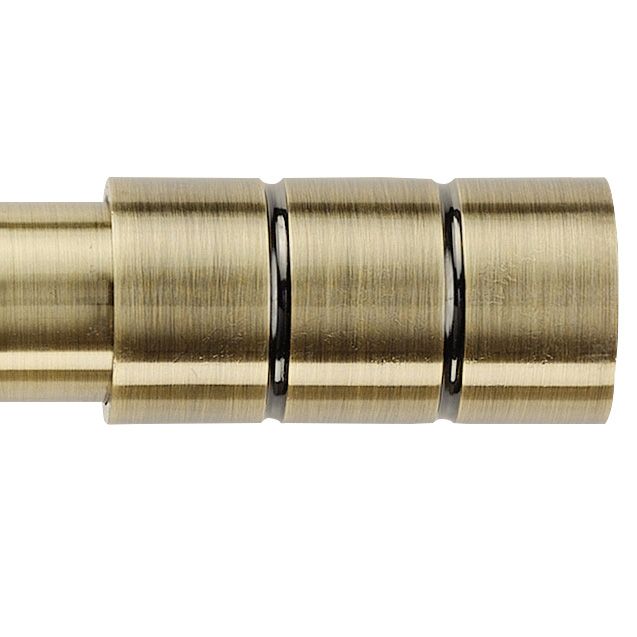 Burnished Brass Effect Barrel Curtain Pole