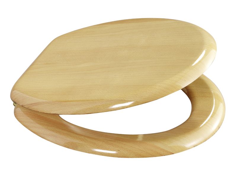 Universal Moulded Wood Toilet Seat Beech Effect